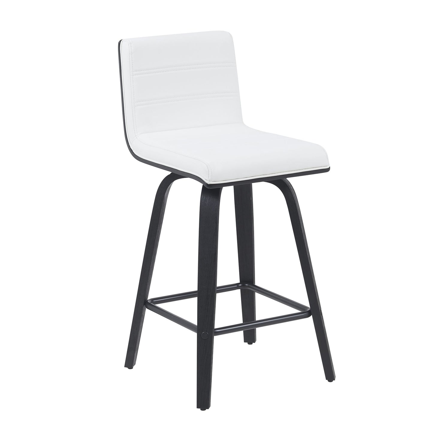 Vienna - Modern Counter Height Swivel Bar Stool - Black Brushed Wood Frame