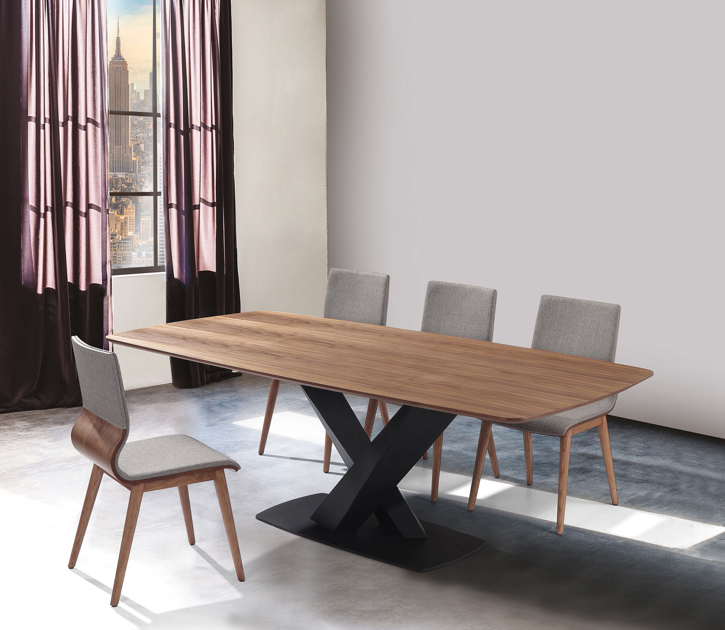 Everett - 5 Piece Dining Set - Walnut