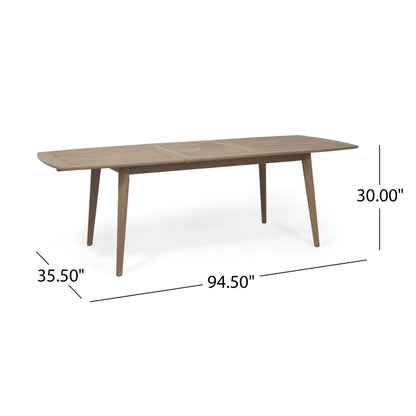 Modern Outdoor Dining Set With Expandable Acacia Wood Table
