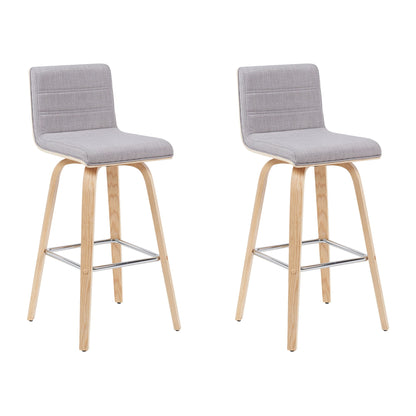 Vienna - Modern Swivel Bar Height Stool - Patterned Oak Wood Frame