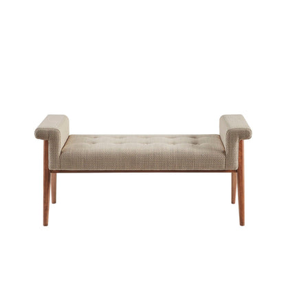 Accent Bench With Button Tufted Seat - Tan