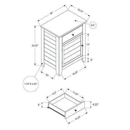 Accent Table With Storage Drawer - Blue