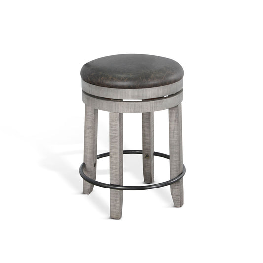 Alpine - Counter Swivel Stool, Cushion Seat (Set of 2) - Gray