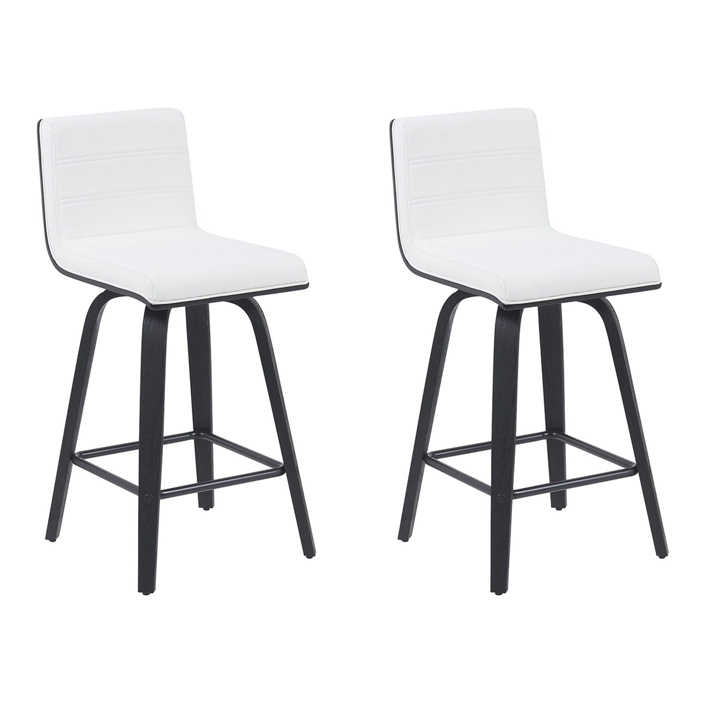 Vienna - Modern Counter Height Swivel Bar Stool - Black Brushed Wood Frame