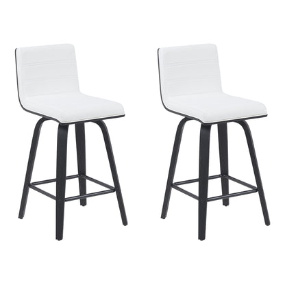 Vienna - Modern Counter Height Swivel Bar Stool - Black Brushed Wood Frame