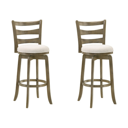 Melindra - Modern Farmhouse Swivel Wood Bar Height Kitchen Bar Stool