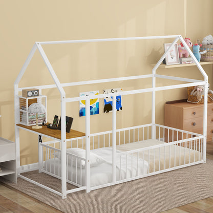 House Frame With Desk, Shelves, Power Outlets And USB Ports
