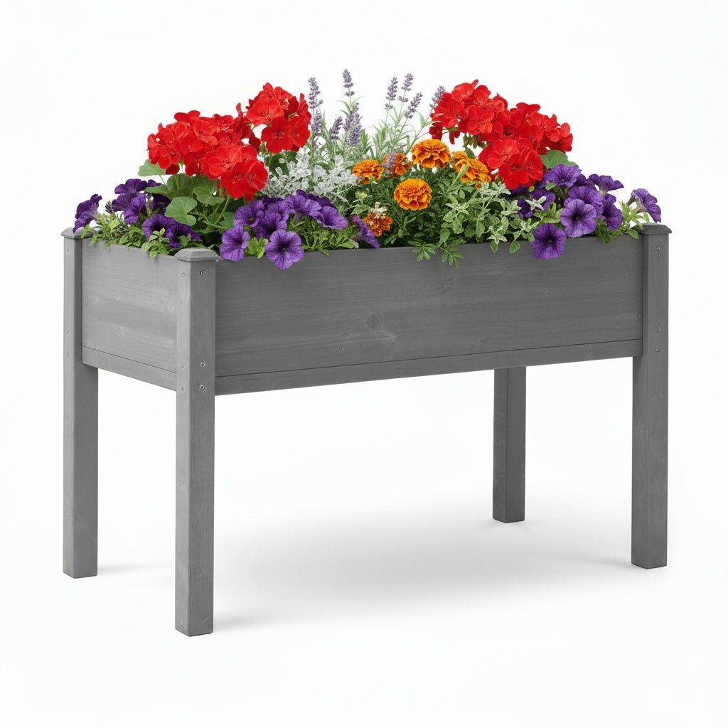Raised Garden Bed With Legs, Elevated Planter Box For Outdoor Plants