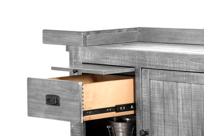 Traditional Wood Home Bar With Stools With Metal Back