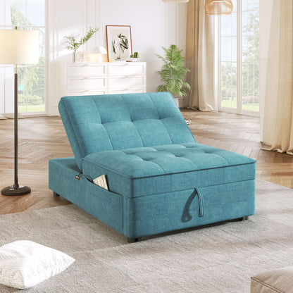 4 In 1 Sofa Bed, Multi Function Folding Ottoman Bed With Storage Pocket And USB Port For Small Room Apartment