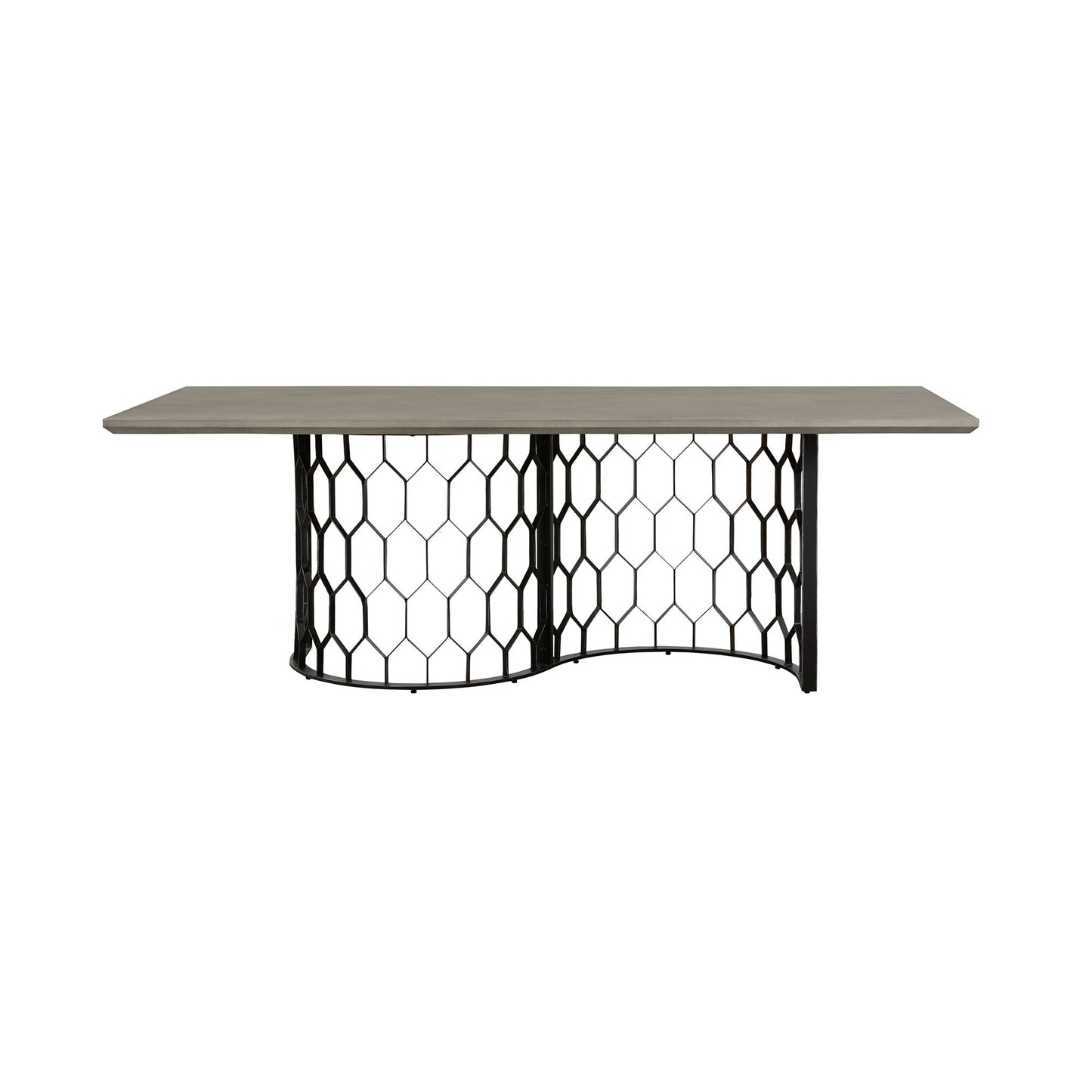 Solange - Rectangular Dining Table - Concrete / Black