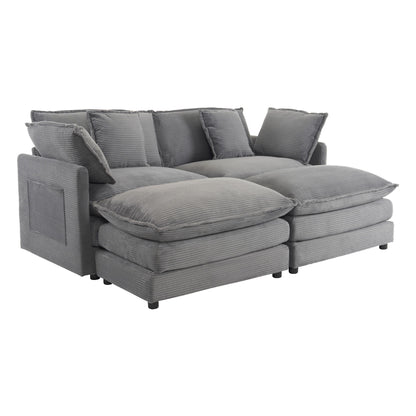 Modern Modular Sectional Sofa With Side Storage Pockets For Living Room