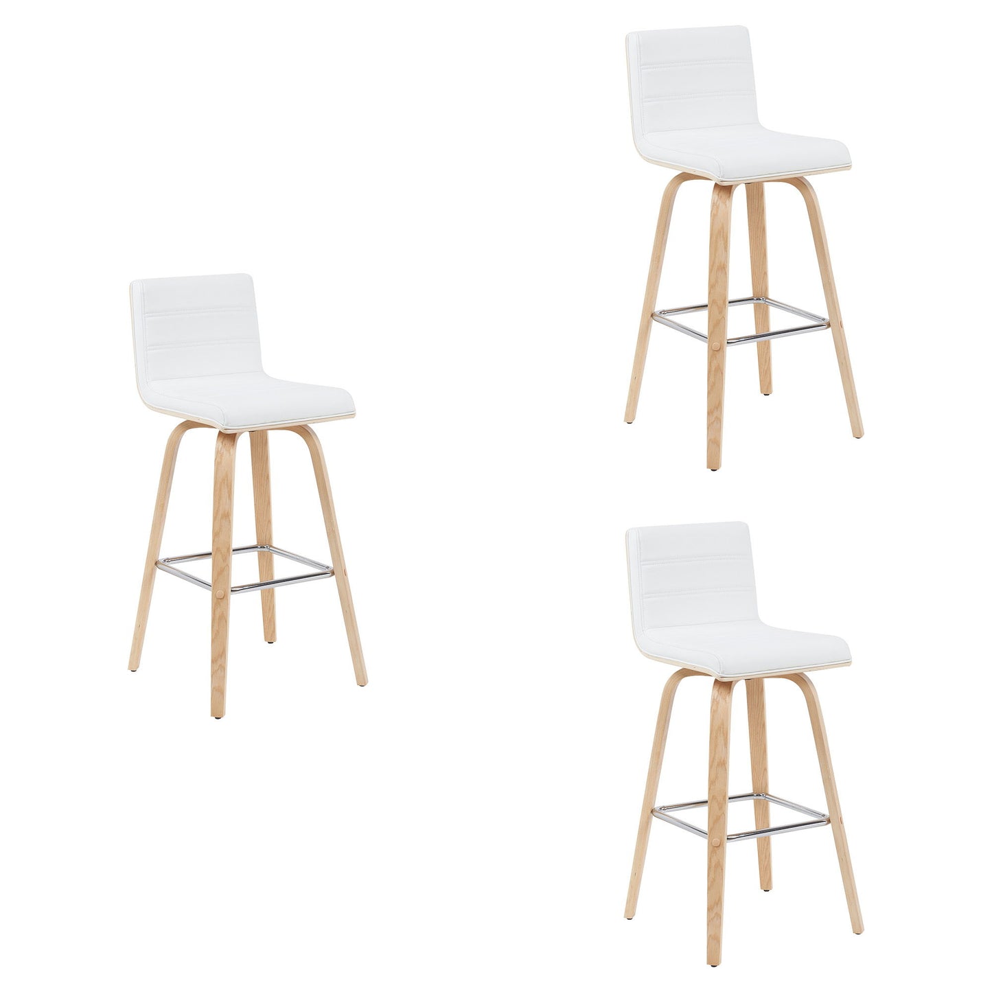 Vienna - Modern Swivel Bar Height Stool - Patterned Oak Wood Frame