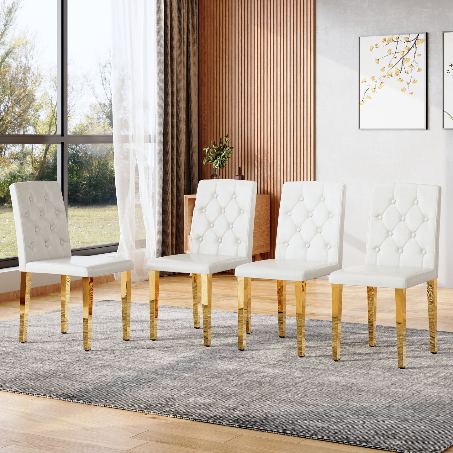 Dining Chairs With Ergonomic Buckle Backrest Comfort