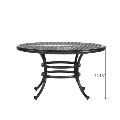 Round 4 Person 51.97" Long Dining Set With Cushions