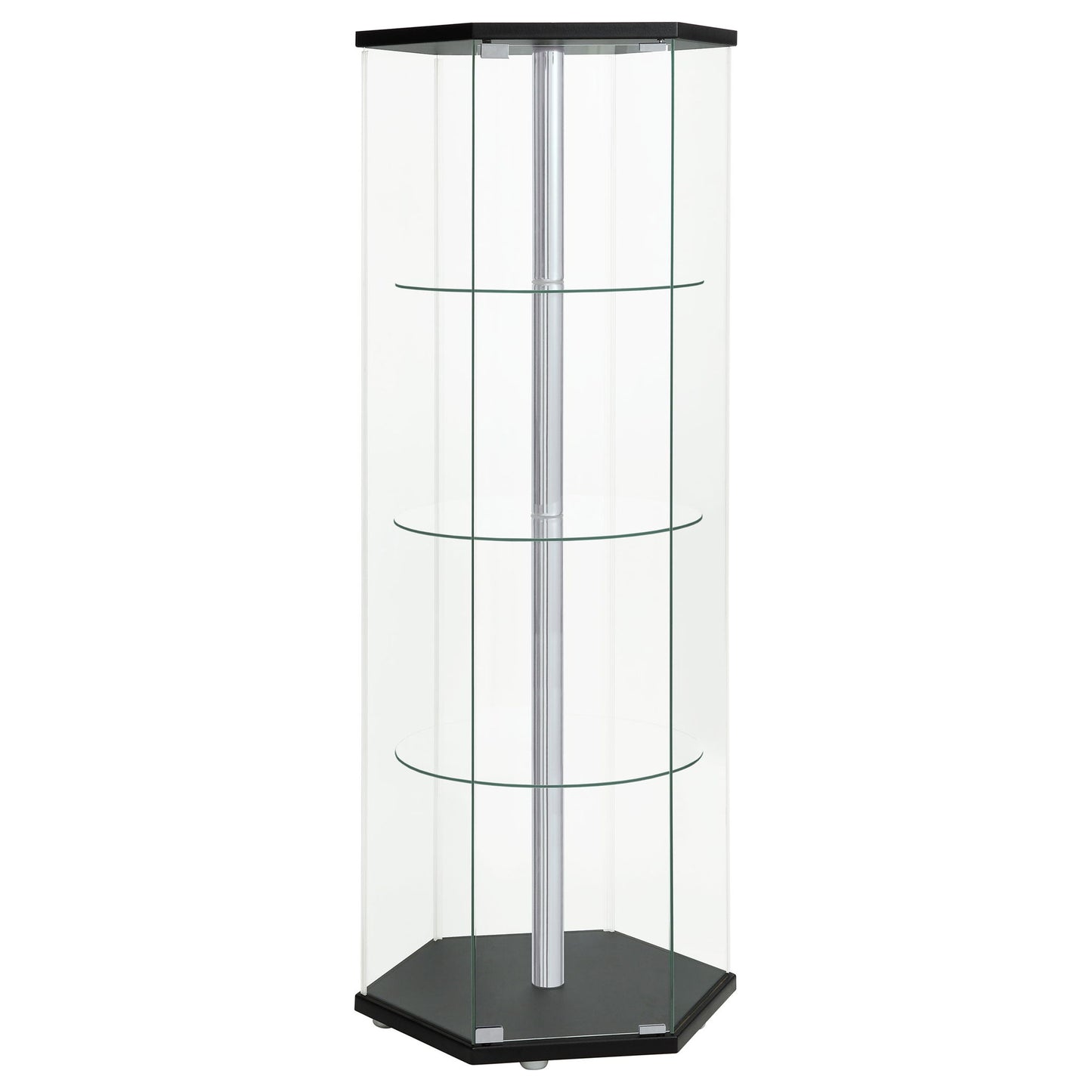 Tenley - 4 Shelf Curio Cabinet With Hexagonal Design
