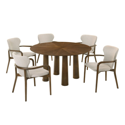 Klarissa - 6-Piece Wood Dining Set - Walnut