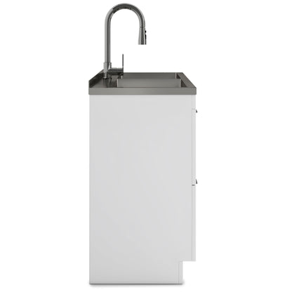 Shaker - Modern Wide Laundry Cabinet With Faucet And Sink - White