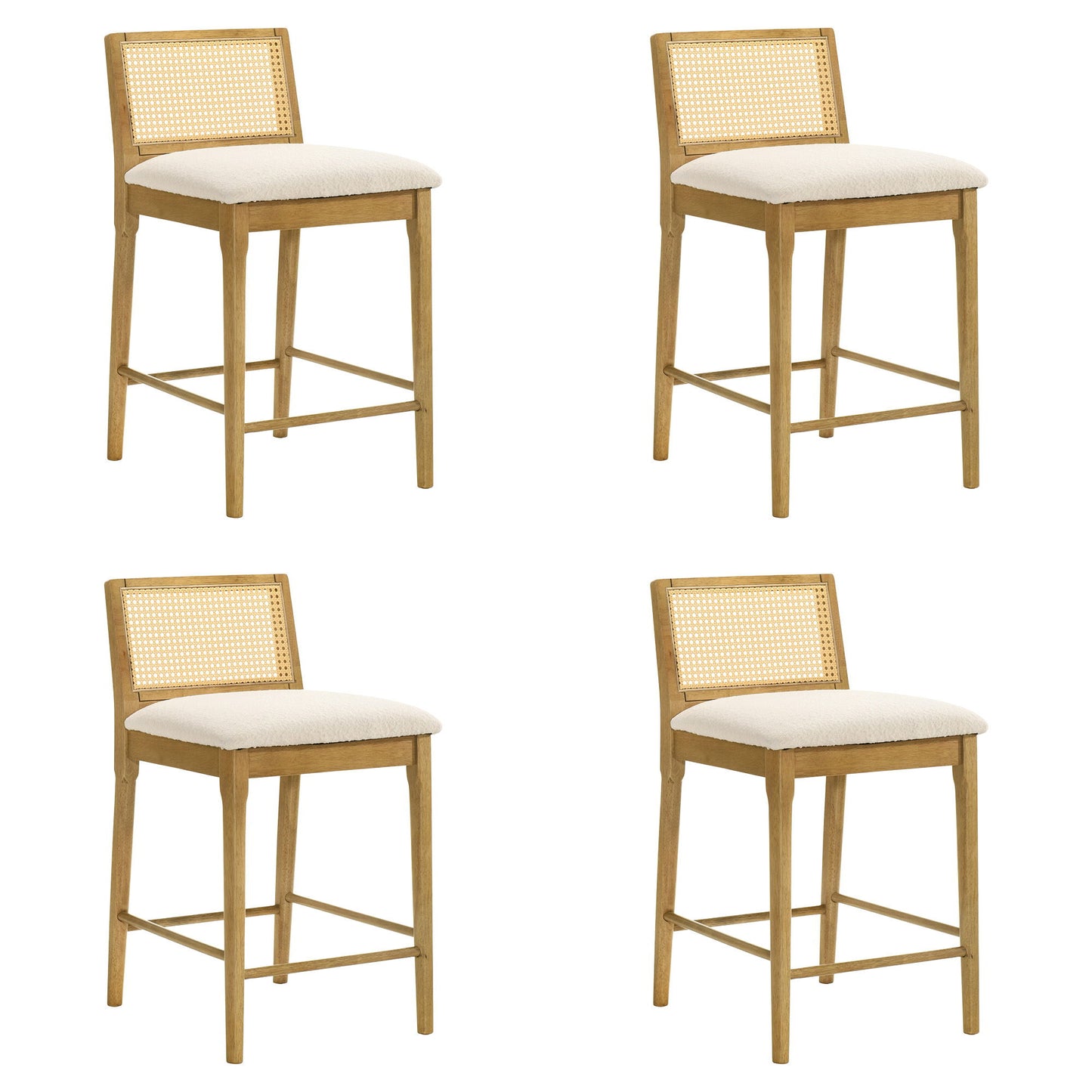 Tobias - Coastal Modern Wood Counter Height Kitchen Bar Stool