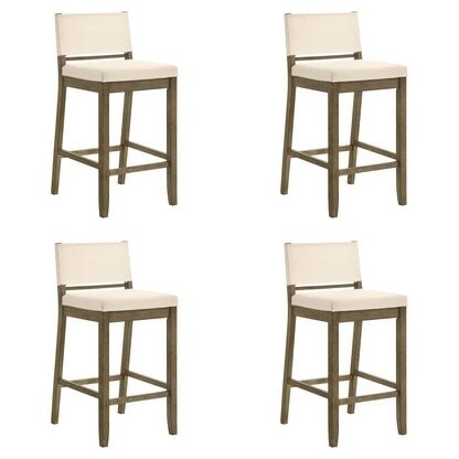 Yaneli - Contemporary Natural Wood Bar Height Kitchen Bar Stool