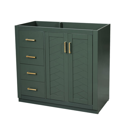 Retro Style Bathroom Vanity, 3 Drawers & Soft Closing Doors