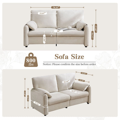 Modern Minimalist Down Filled Sofa