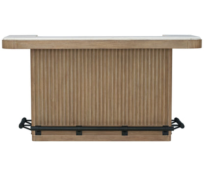 Escape - 78" Dining Bar With Stone Top - Vanilla Bean