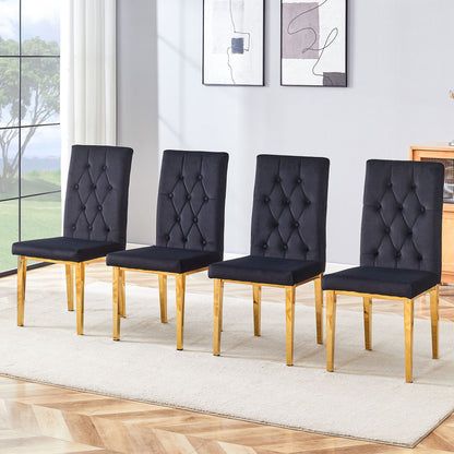 Vintage Style Armless Dining Chairs Set With Grid And Buckle Design