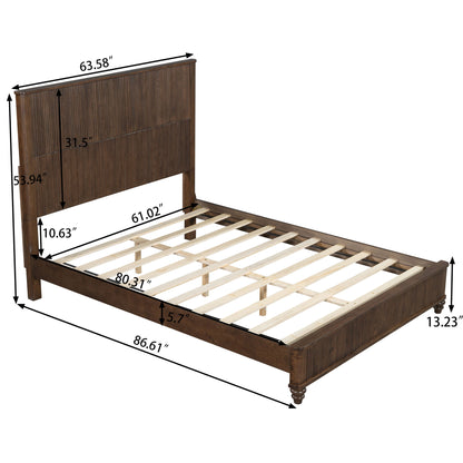 Platform Bed Frame & Tall Headboard