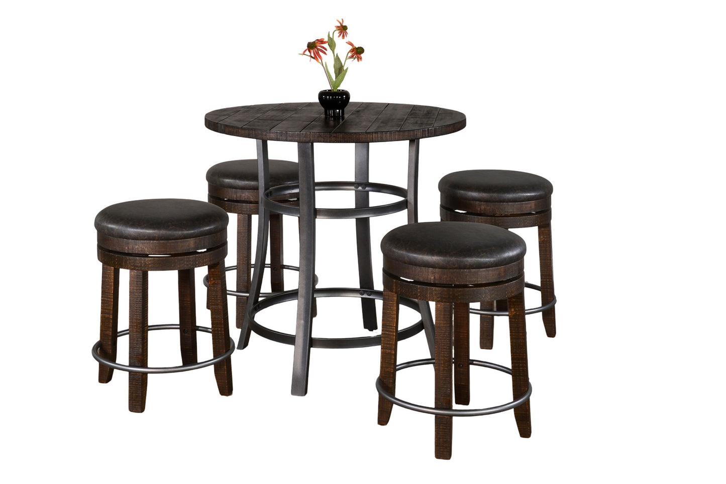 Counter Height Backless Round Stools Dining Set