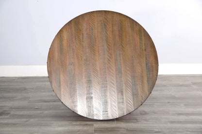 Planked Wood Round Table