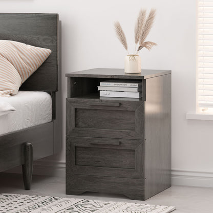 Broxon - Rustic Drawer Nightstand