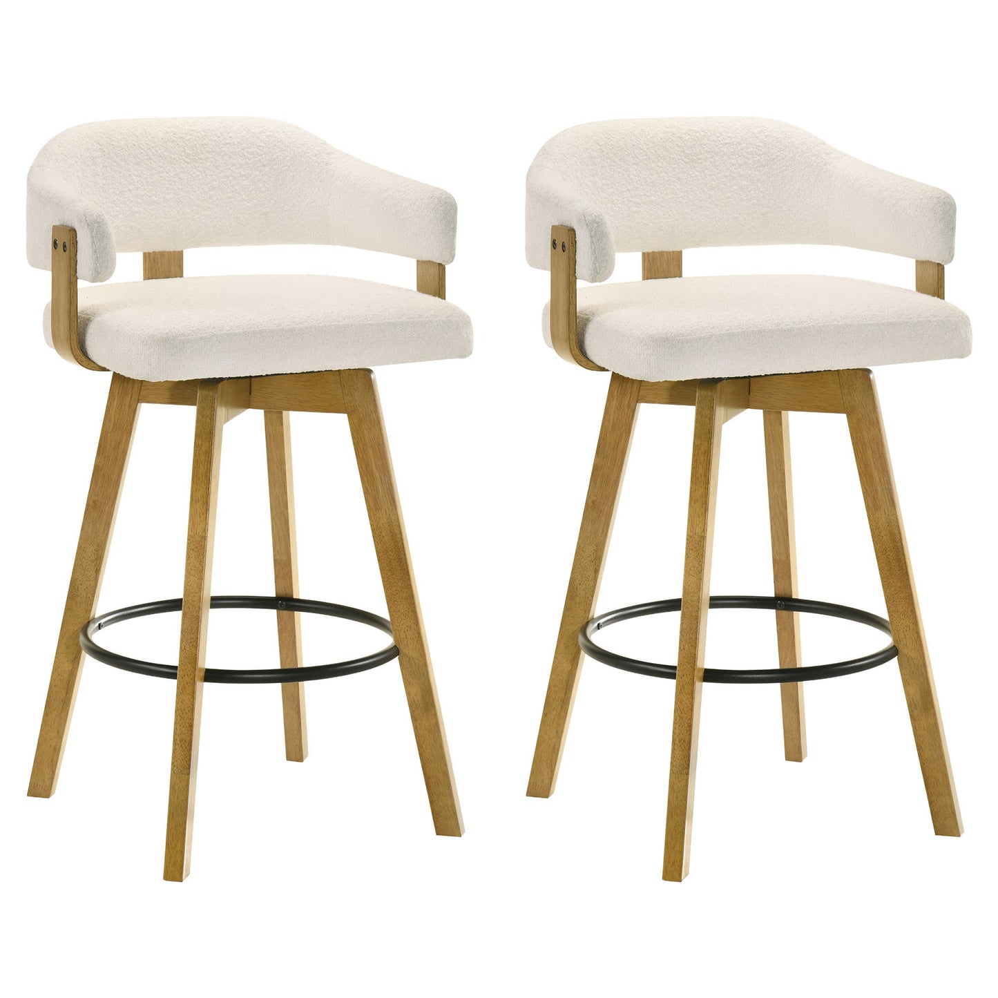Callah - Contemporary Natural Wood Bar Height Kitchen Bar Stool