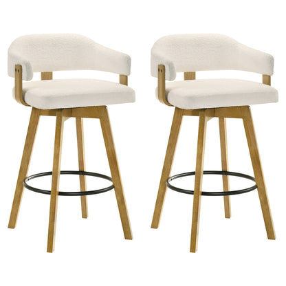 Callah - Contemporary Natural Wood Bar Height Kitchen Bar Stool