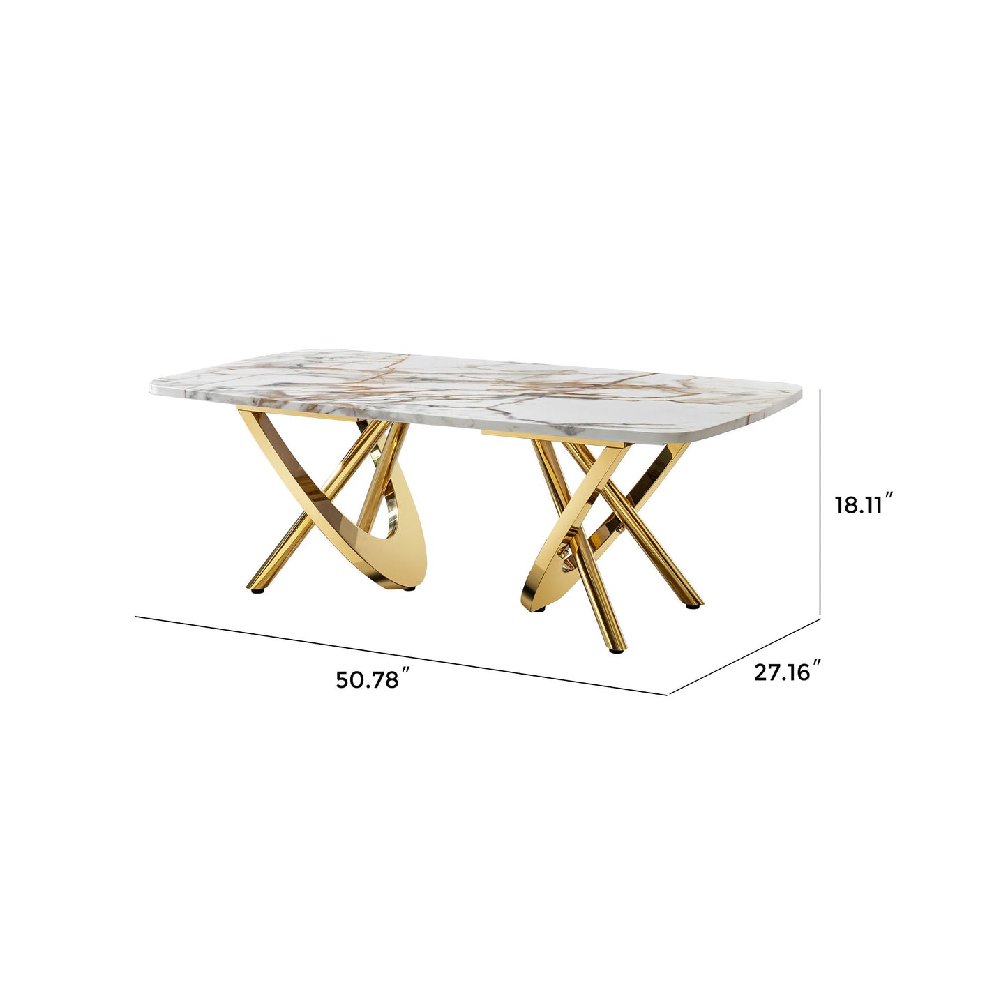 Contemporary Marble Pattern Top Table With Stainless Steel Base