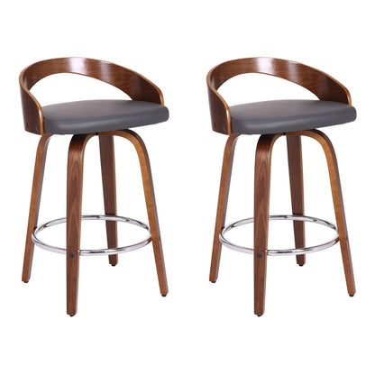 Sonia - 26" Counter Height Swivel Bar Stool - Walnut Wood