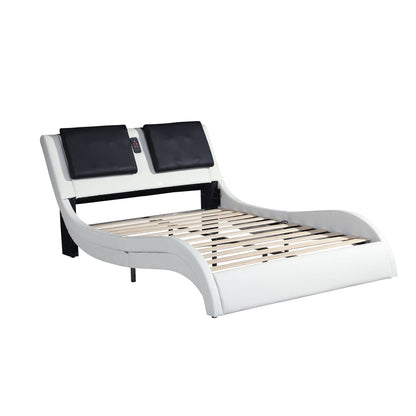Platform Bed Frame With LED Lighting, tooth Music, Vibration Massage
