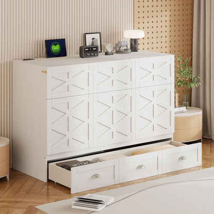 Murphy Bed With Large Drawers And USB Ports