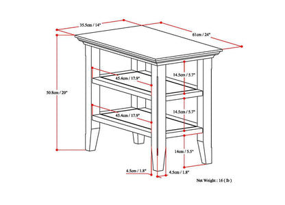 Acadian - Narrow Side Table, Handcrafted