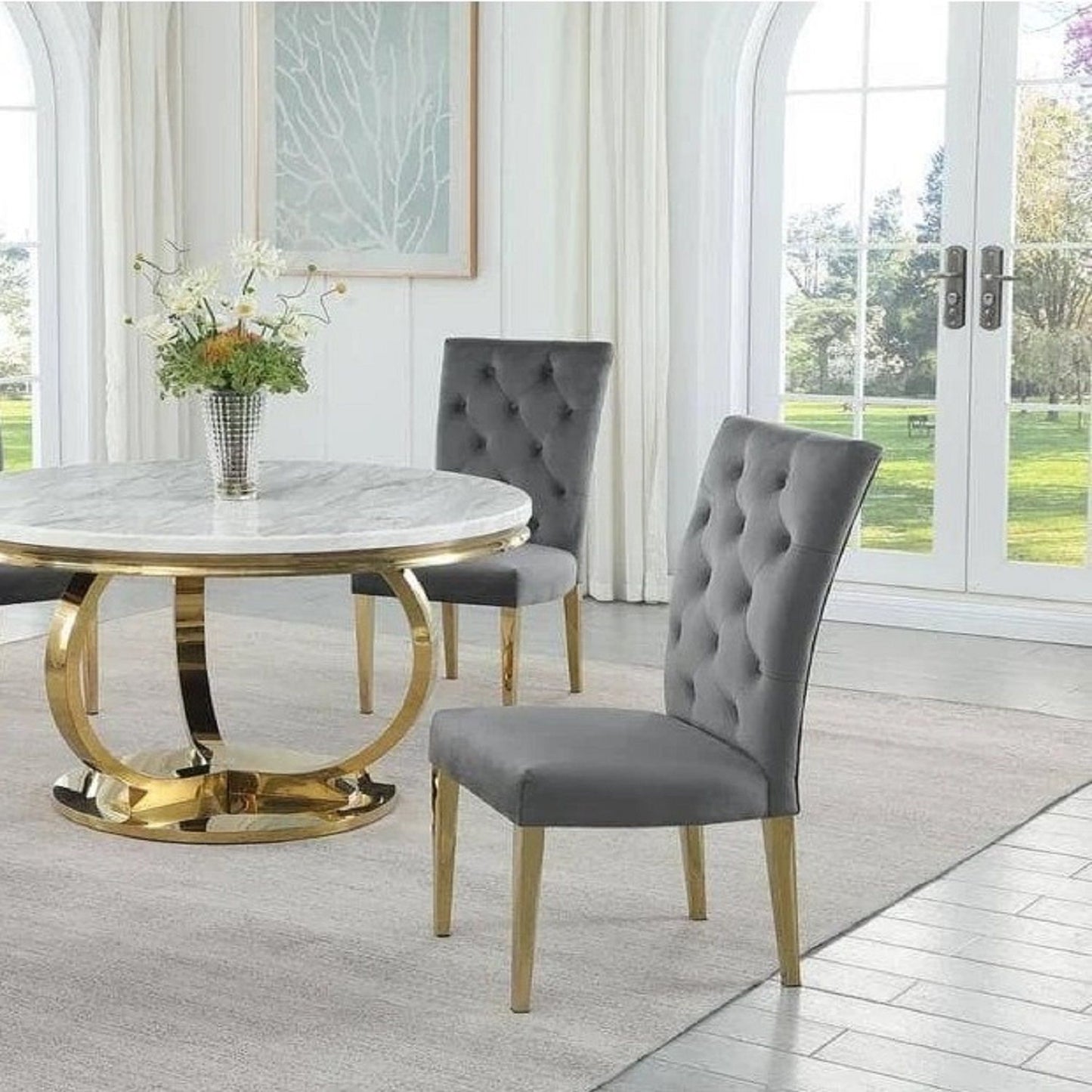 Modern Design Upholstered Dining Chair (Set of 2)