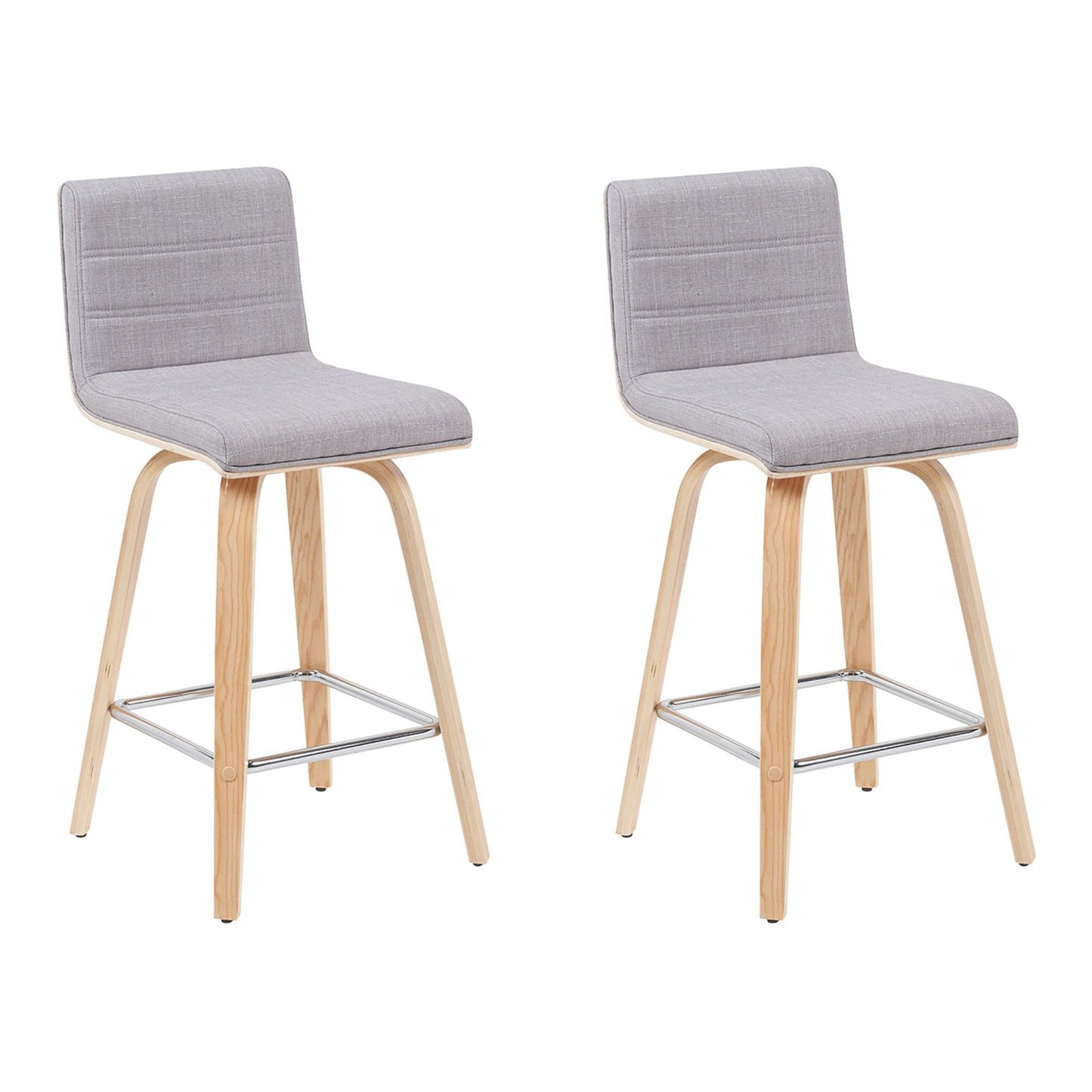 Vienna - Modern Counter Height Swivel Bar Stool - Patterned Oak Wood Frame