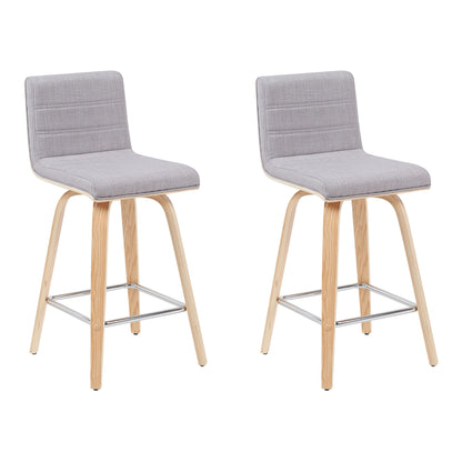 Vienna - Modern Counter Height Swivel Bar Stool - Patterned Oak Wood Frame