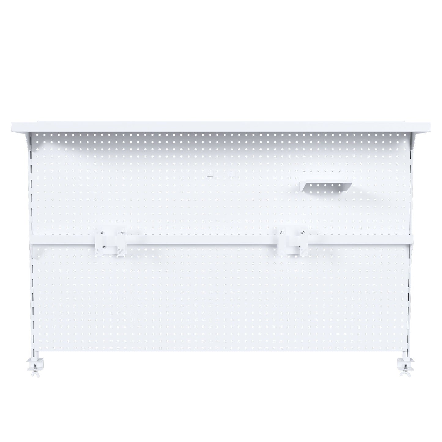 Clamp On Desk Pegboard With Single Monitor Stand