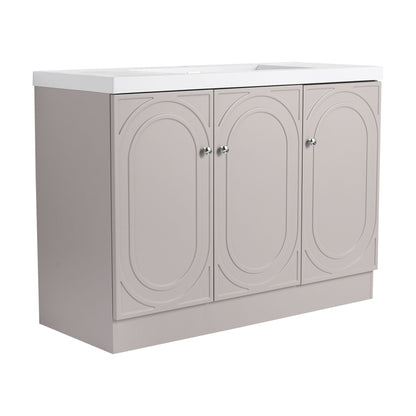 Contemporary Freestanding Bathroom Vanity With Resin Sink & Soft-Close Cabinet Doors