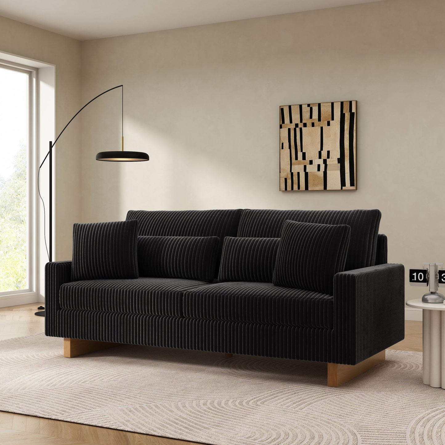Modern Loveseat Sofa With 4 Pillows