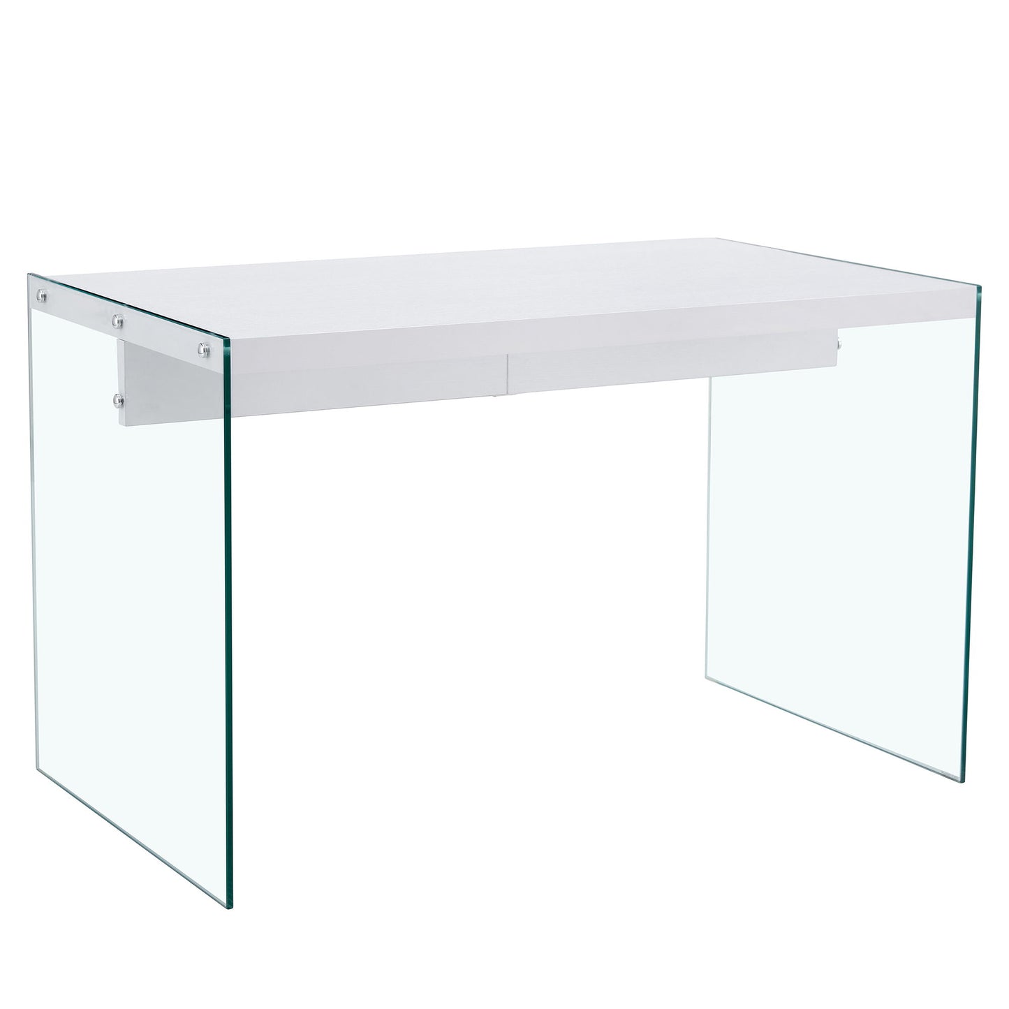 Elegant And Clear Tempered Glass Coffee Table With Storage - White