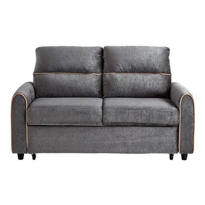Pull Out Sofa Bed With Adjustable 3 Position Backrest, USB Charging Ports, Side Pockets