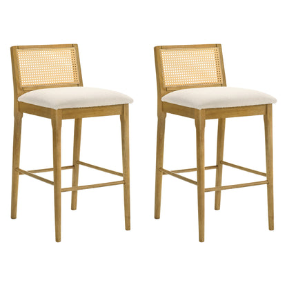 Tobias - Coastal Modern Wood Bar Height Kitchen Bar Stool
