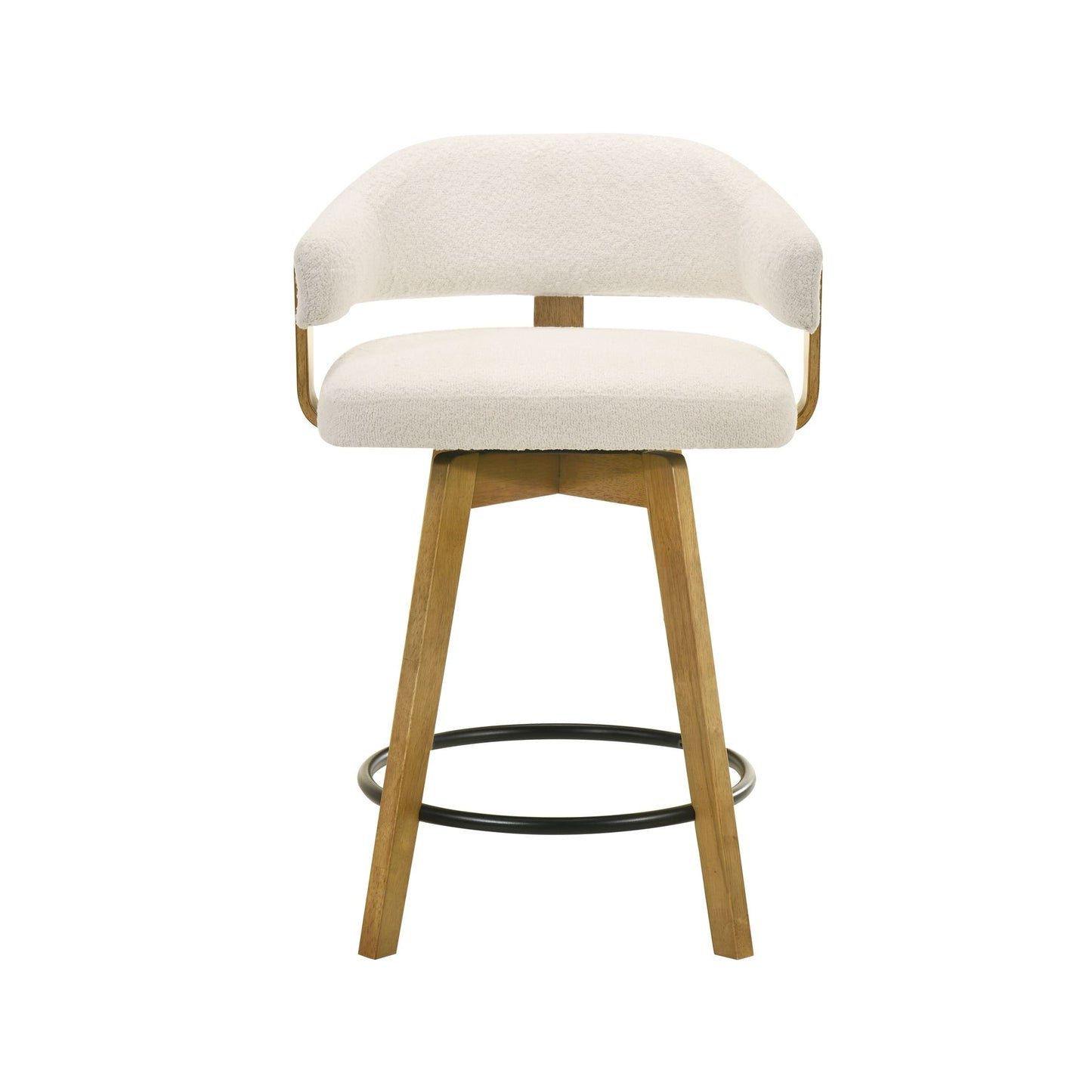 Callah - Contemporary Natural Wood Counter Height Kitchen Bar Stool