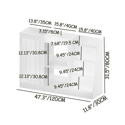 Bookshelf And Toy Storage, 3 Tier Montessori Bookcase With Stuffed Animal Organizer - White
